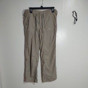 The North Face Women's Sz 6 Khaki Hiking Pants Pockets Roll-Up Drawstring